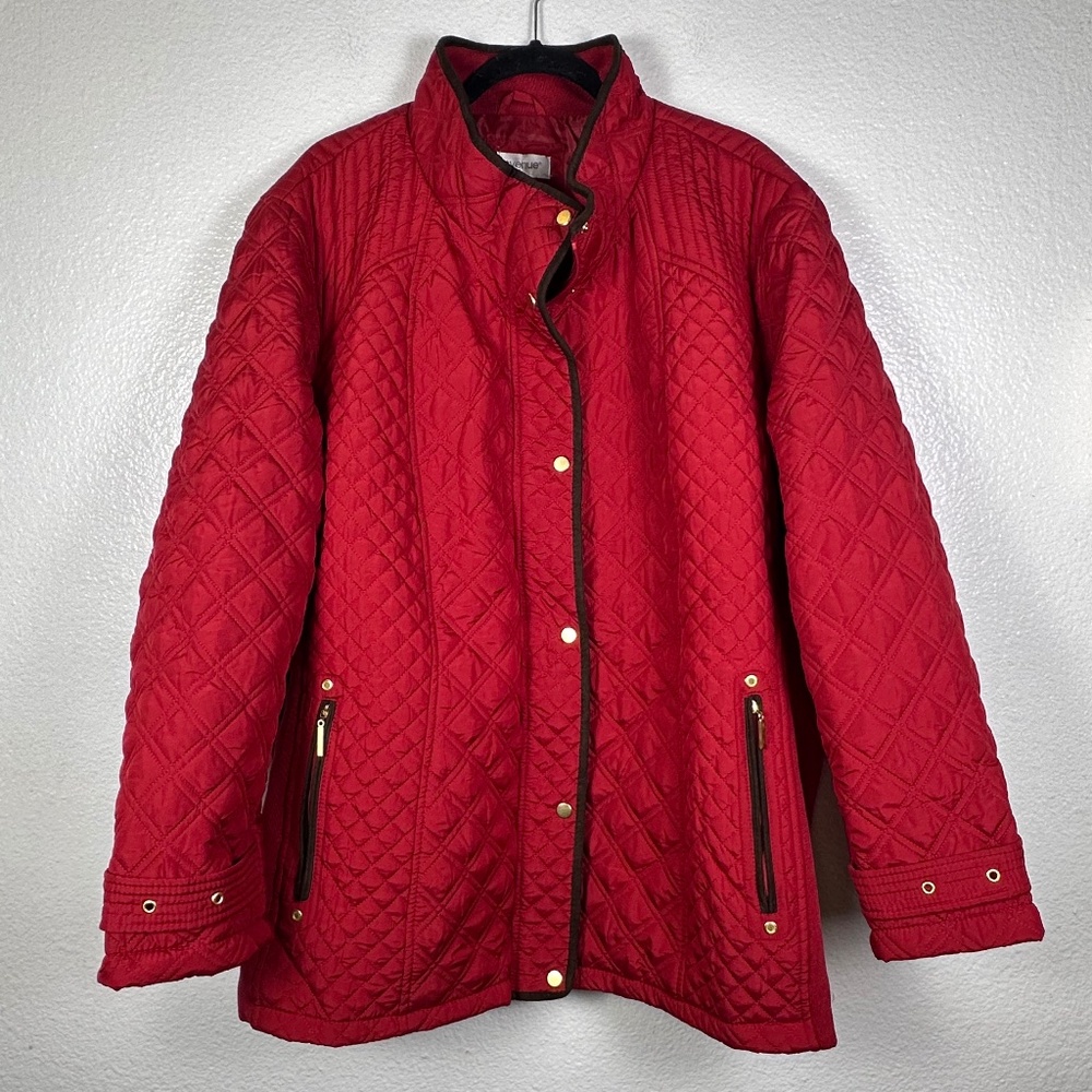Avenue Quilted Red Women's Jacket. Sz 4X.